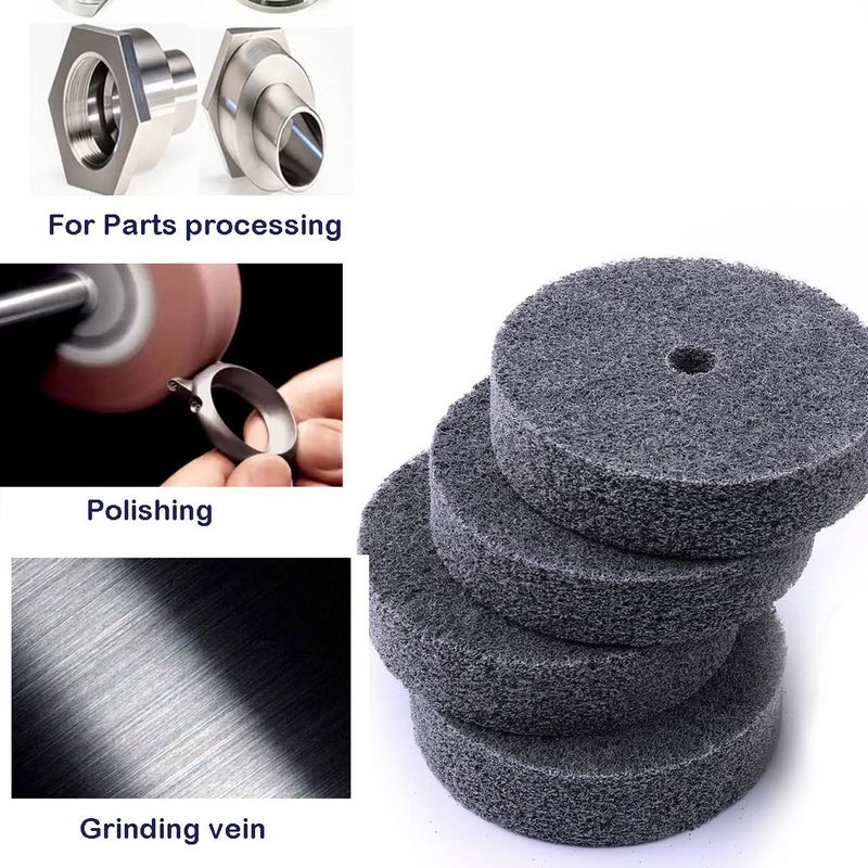 CBRIGHT 5pcs 3 Inch Fiber Buffing Wheel, Deburring Wheels Quick Changed Replacement Buffing Pad for Bench Buffer/Bench Grinder Machine Polishing Stainless Steel, etc. - Image 4